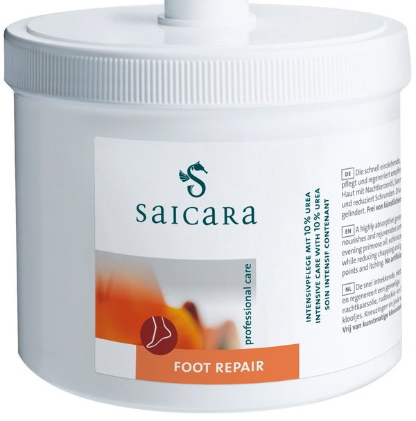 SAICARA FOOT REPAIR 500 ml mit 10% Urea regeneriert empfindliche, beanspruchte und rissige Haut