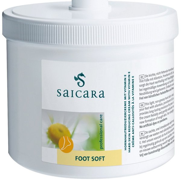 SAICARA FOOT SOFT 500 ml mit Urea, Allantoin & Salicylsäure reduziert sanft und nachhaltig Hornhaut