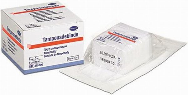 Tamponadebinde steril 1 cm x 5 Meter Spenderbox für sensible Arbeiten in Problemzonen