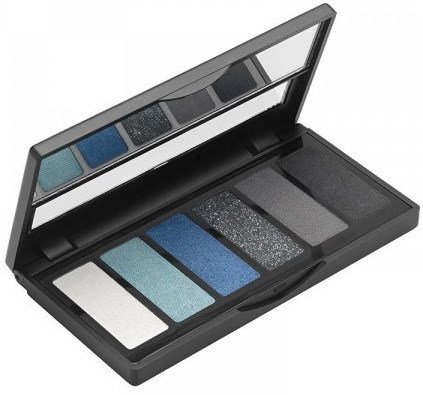 ADEN Eyeshadow Palette BLACK-BLUE mit 6 Farbtönen ultrafeines Puder für ein atemberaubendes Finish