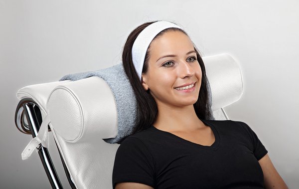 Premium Frottee-Stirnband weiß ideal für Schminken, Reinigen und für Massage-Anwendungen