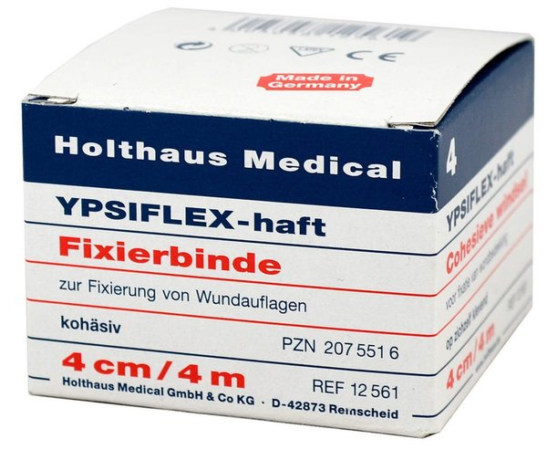 Holthaus Medical Ypsiflex-haft Fixierbinde 4 cm x 4 Meter (Rolle) zur Fixierung von Wundauflagen