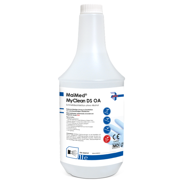 MaiMed® MyClean plus DS OA 1 Liter Schnelldesinfektion ohne Alkohol Flächendesinfektion VAH-gelistet