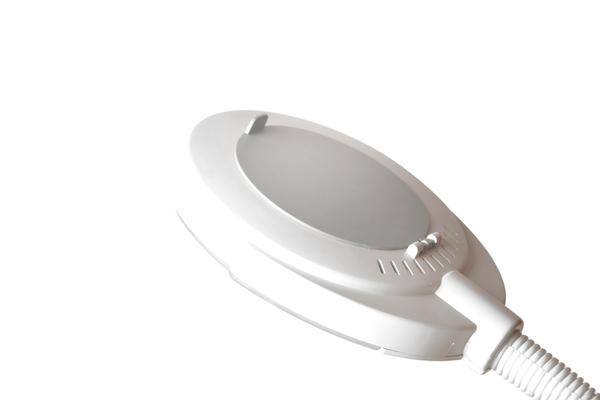 Premium LED-Lupenleuchte mit 90 mm Echtglas-Lupe 3 Dioptrien inklusive Halterung für Beinstütze